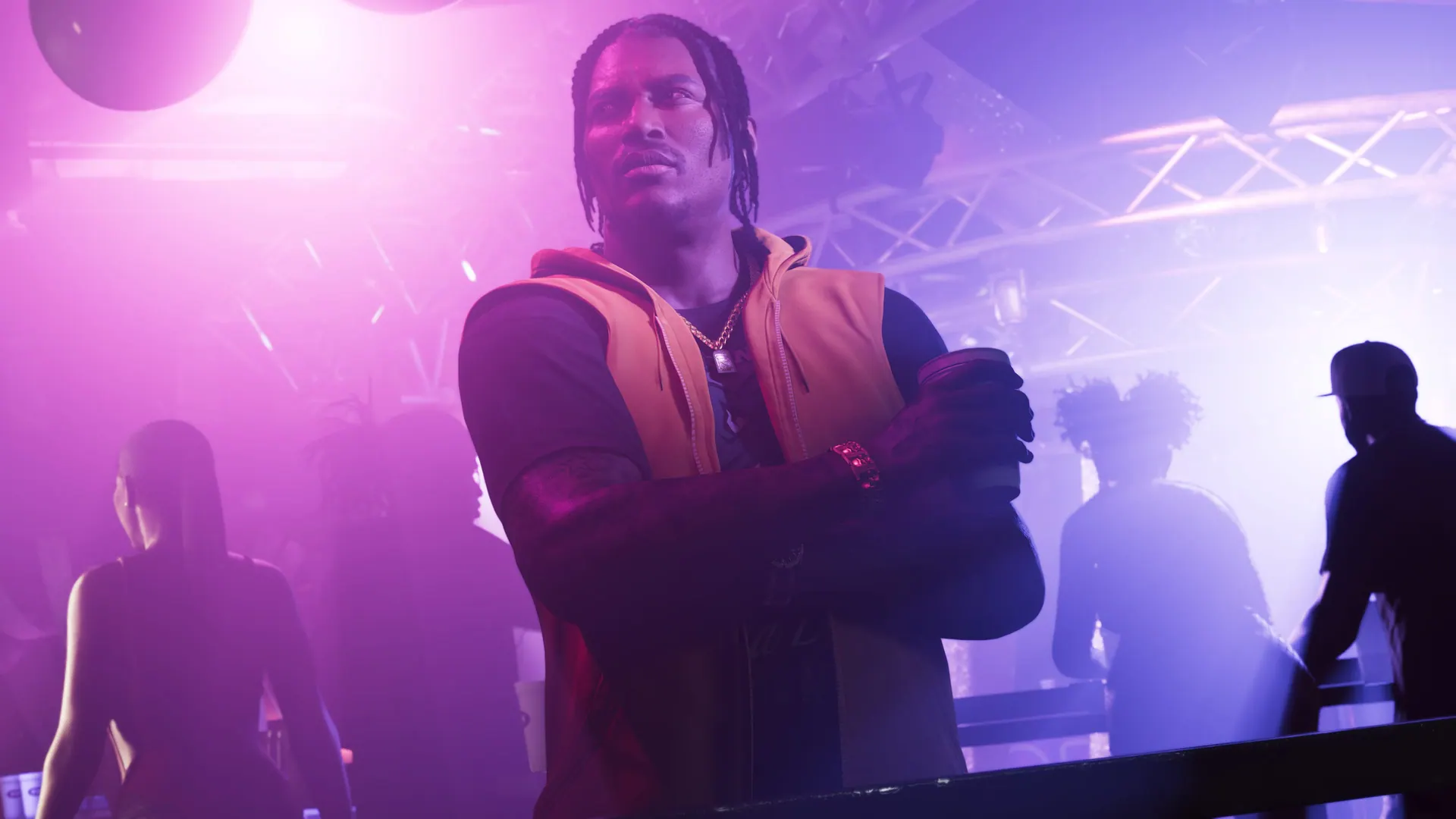 Original neon-noir portrait of Dre'Quan Priest created for The VI